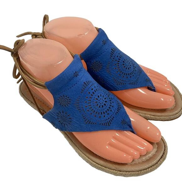 KOOLABURRA Kanita Laser Cutout Thong Sandals Blue EUR 36-37 US 6 - Picture 2 of 11